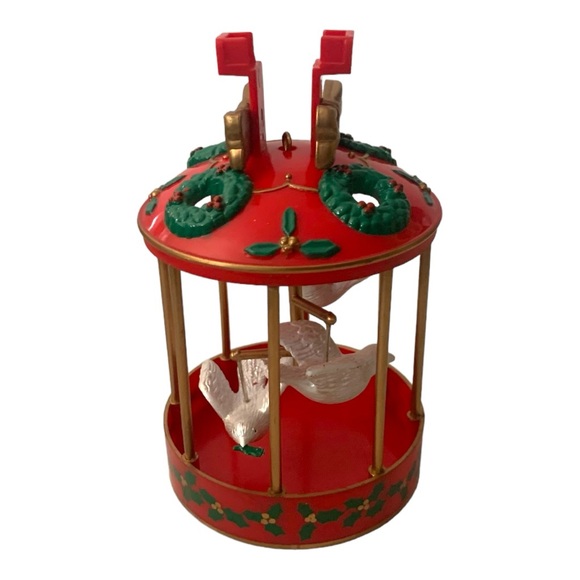 NIB VTG 1989 NOMA Ornamotion White Dove Gold Bow Rotation Christmas Tree Decor - Picture 5 of 13